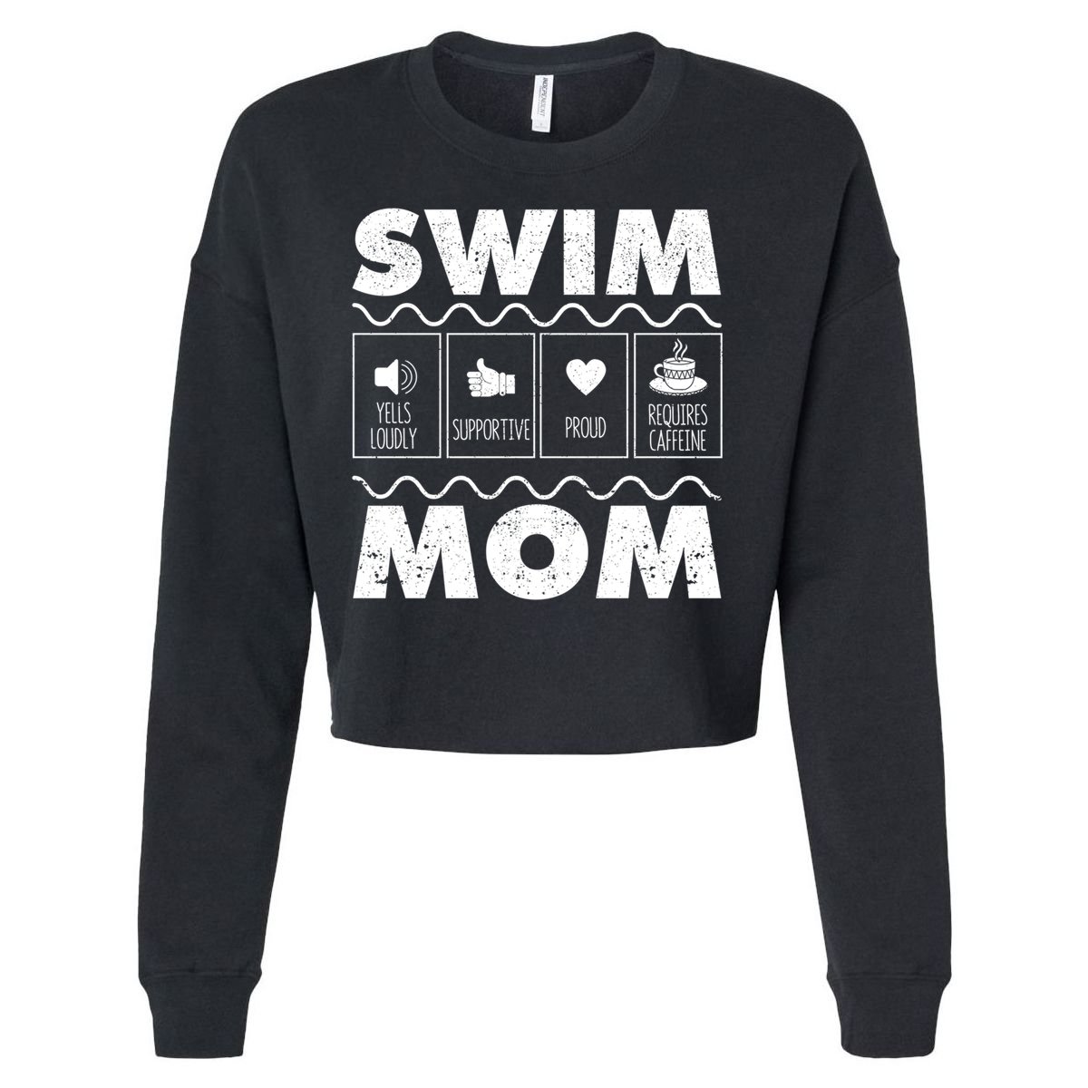Swim Mom Contents Funny Swimming Mum Swimmer MotherS Day Great Gift Cropped Pullover Crew