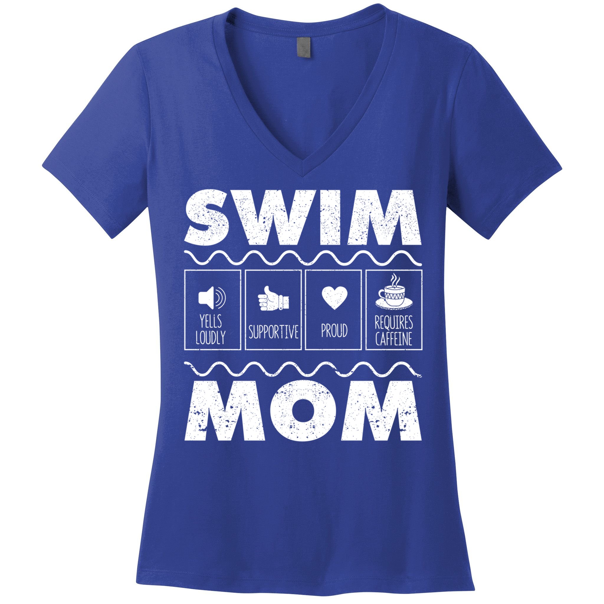 Swim Mom Contents Funny Swimming Mum Swimmer MotherS Day Great Gift Women's V-Neck T-Shirt