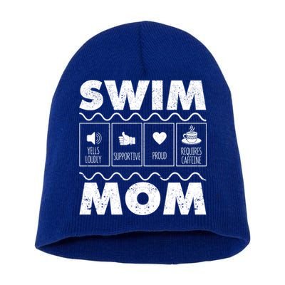Swim Mom Contents Funny Swimming Mum Swimmer MotherS Day Great Gift Short Acrylic Beanie