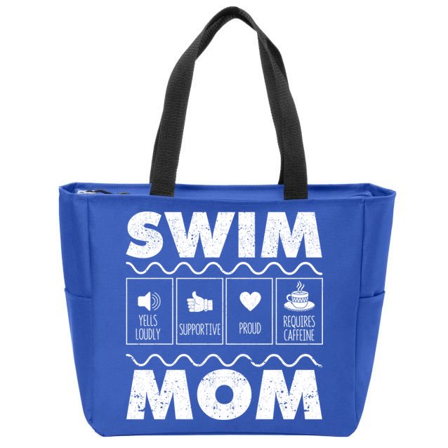 Swim Mom Contents Funny Swimming Mum Swimmer MotherS Day Great Gift Zip Tote Bag