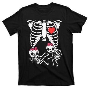 Spooky Maternity Costume Twins XRay Halloween Outfit T-Shirt