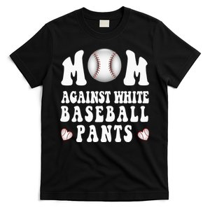 Softball Mom Costume Moms Against White Baseball Pant T-Shirt