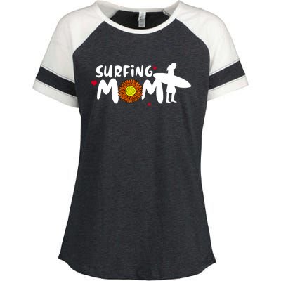 Surfing Mom Cute Surfing Cute Gift Enza Ladies Jersey Colorblock Tee