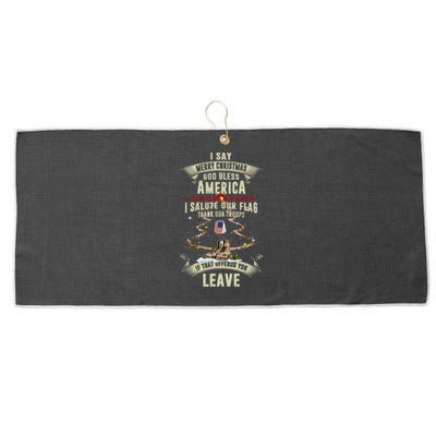 Say Merry Christmas God Bless America Gift Large Microfiber Waffle Golf Towel