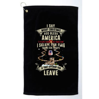 Say Merry Christmas God Bless America Gift Platinum Collection Golf Towel