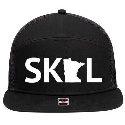 Skol Minnesota Cool Gift Let's Go Mn Hooded Great Gift 7 Panel Mesh Trucker Snapback Hat