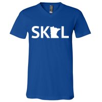 Skol Minnesota Cool Gift Let's Go Mn Hooded Great Gift V-Neck T-Shirt