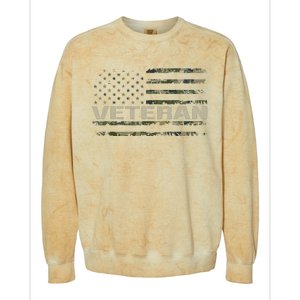 Soldier Military Camo Veteran American Flag Colorblast Crewneck Sweatshirt