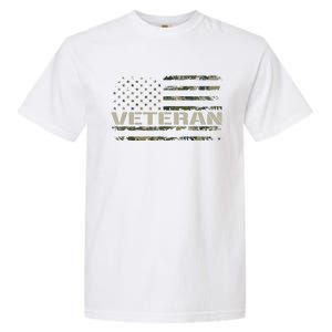 Soldier Military Camo Veteran American Flag Garment-Dyed Heavyweight T-Shirt