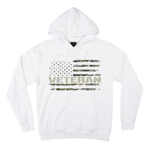 Soldier Military Camo Veteran American Flag Hoodie