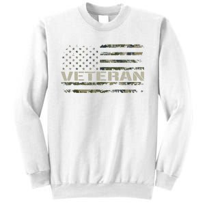 Soldier Military Camo Veteran American Flag Sweatshirt