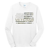 Soldier Military Camo Veteran American Flag Tall Long Sleeve T-Shirt