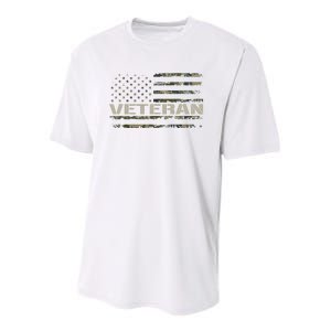 Soldier Military Camo Veteran American Flag Youth Performance Sprint T-Shirt