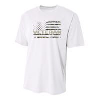 Soldier Military Camo Veteran American Flag Youth Performance Sprint T-Shirt