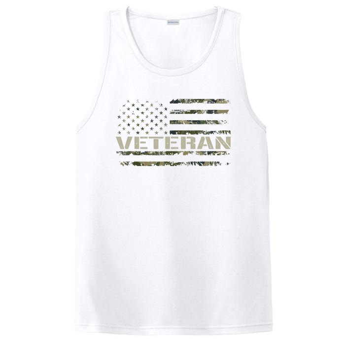 Soldier Military Camo Veteran American Flag PosiCharge Competitor Tank