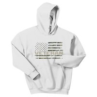 Soldier Military Camo Veteran American Flag Kids Hoodie