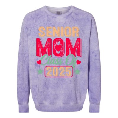 Senior Mom Class Of 2025 Proud Mom Of Graduate Heart Mom Colorblast Crewneck Sweatshirt