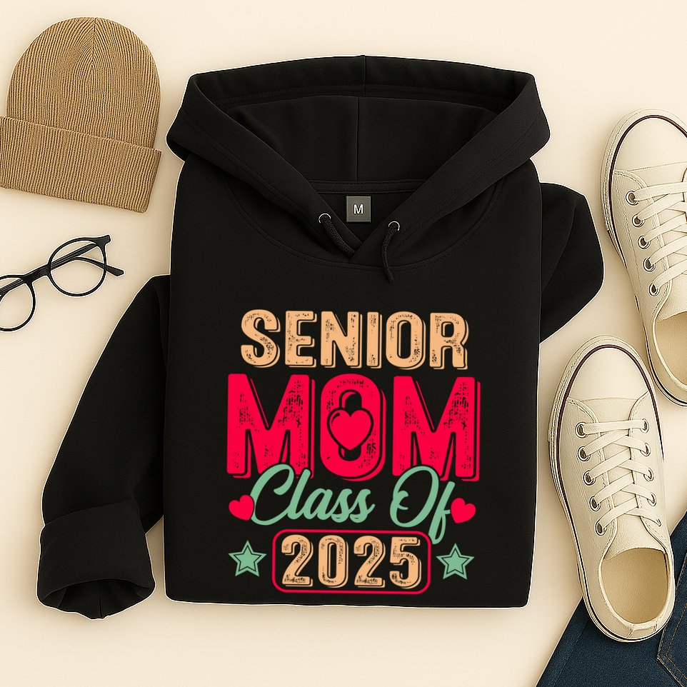 Senior Mom Class Of 2025 Proud Mom Of Graduate Heart Mom Hoodie