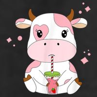 Strawberry Milk Cute Kawaii Aesthetic Pink Cow Print 7 Panel Mesh Trucker Snapback Hat