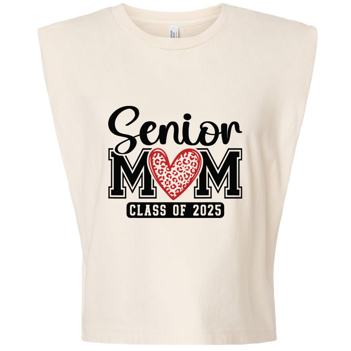 Senior Mom Class Of 2025 Graduation Vintage School Spirit Garment-Dyed Women's Muscle Tee