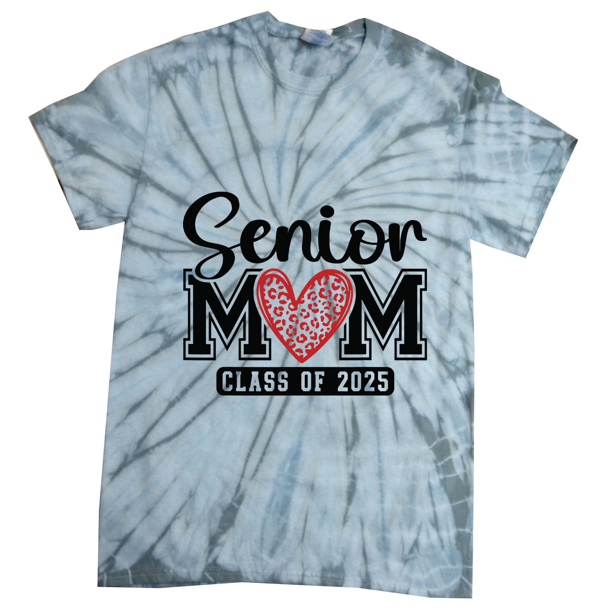 Senior Mom Class Of 2025 Graduation Vintage School Spirit Tie-Dye T-Shirt