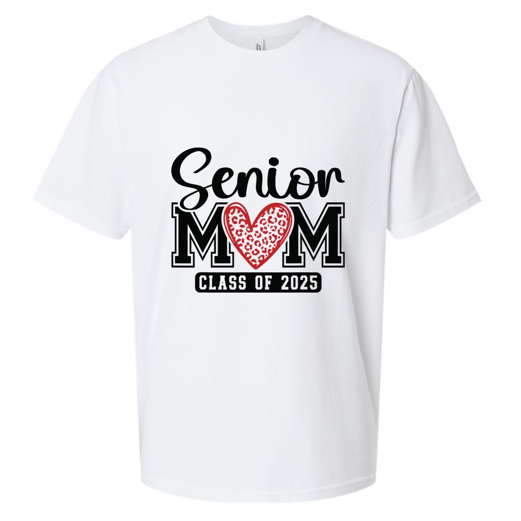 Senior Mom Class Of 2025 Graduation Vintage School Spirit Sueded Cloud Jersey T-Shirt
