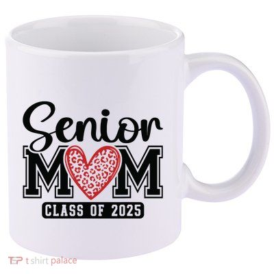 Senior Mom Class Of 2025 Graduation Vintage School Spirit 11oz C Handle Ceramic Mug