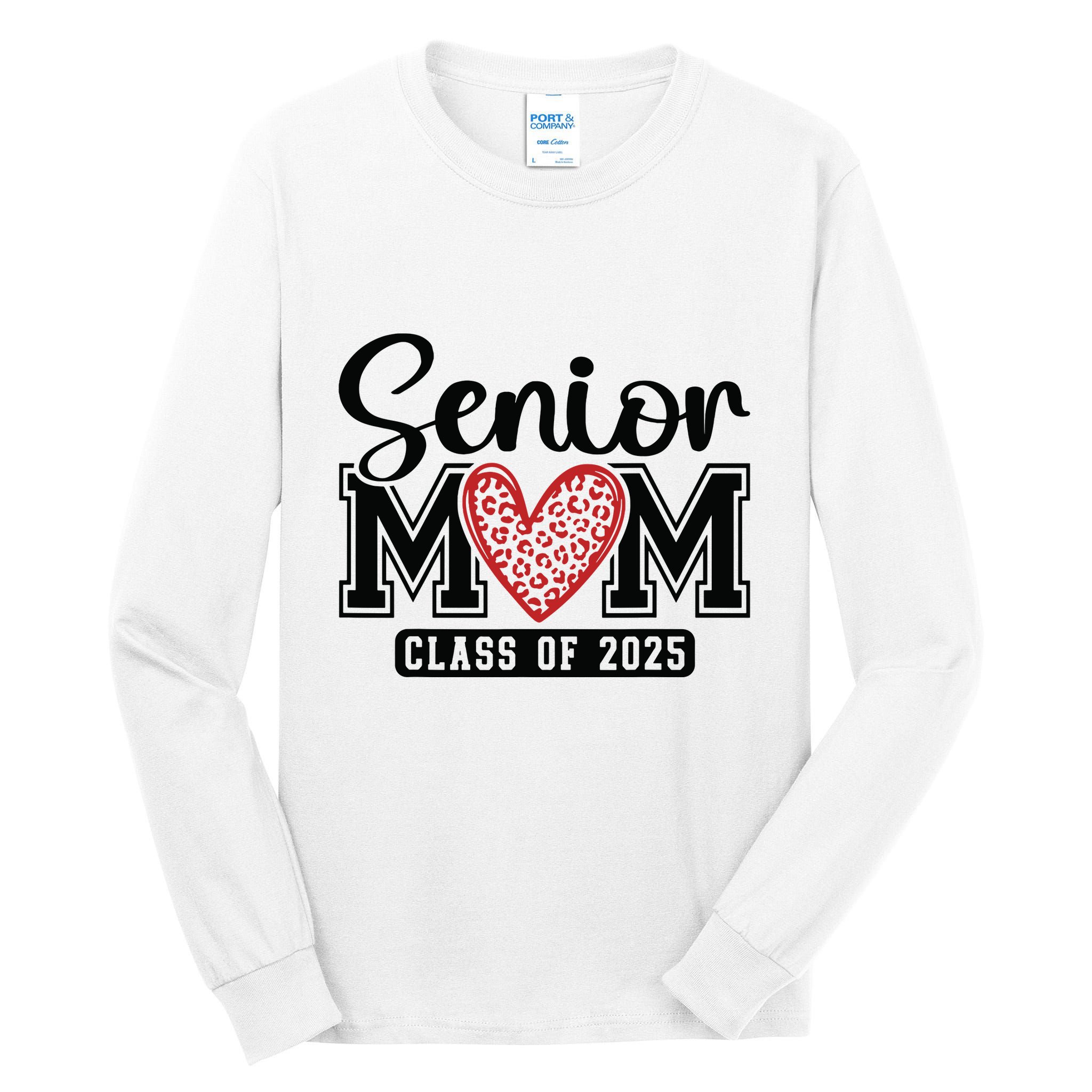 Senior Mom Class Of 2025 Graduation Vintage School Spirit Tall Long Sleeve T-Shirt