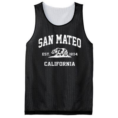 San Mateo California CA Vintage State Athletic Style Mesh Reversible Basketball Jersey Tank