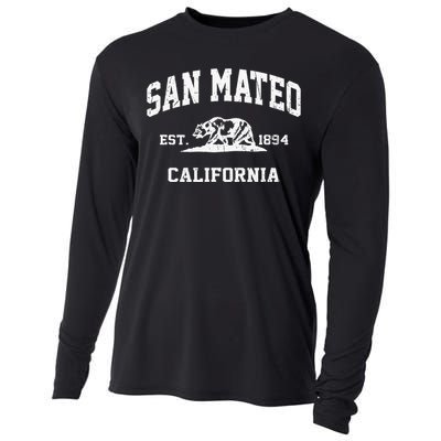 San Mateo California CA Vintage State Athletic Style Cooling Performance Long Sleeve Crew