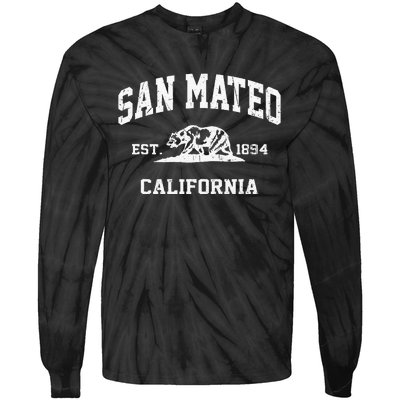 San Mateo California CA Vintage State Athletic Style Tie-Dye Long Sleeve Shirt