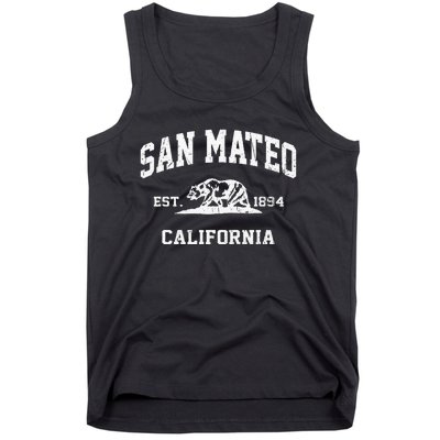 San Mateo California CA Vintage State Athletic Style Tank Top