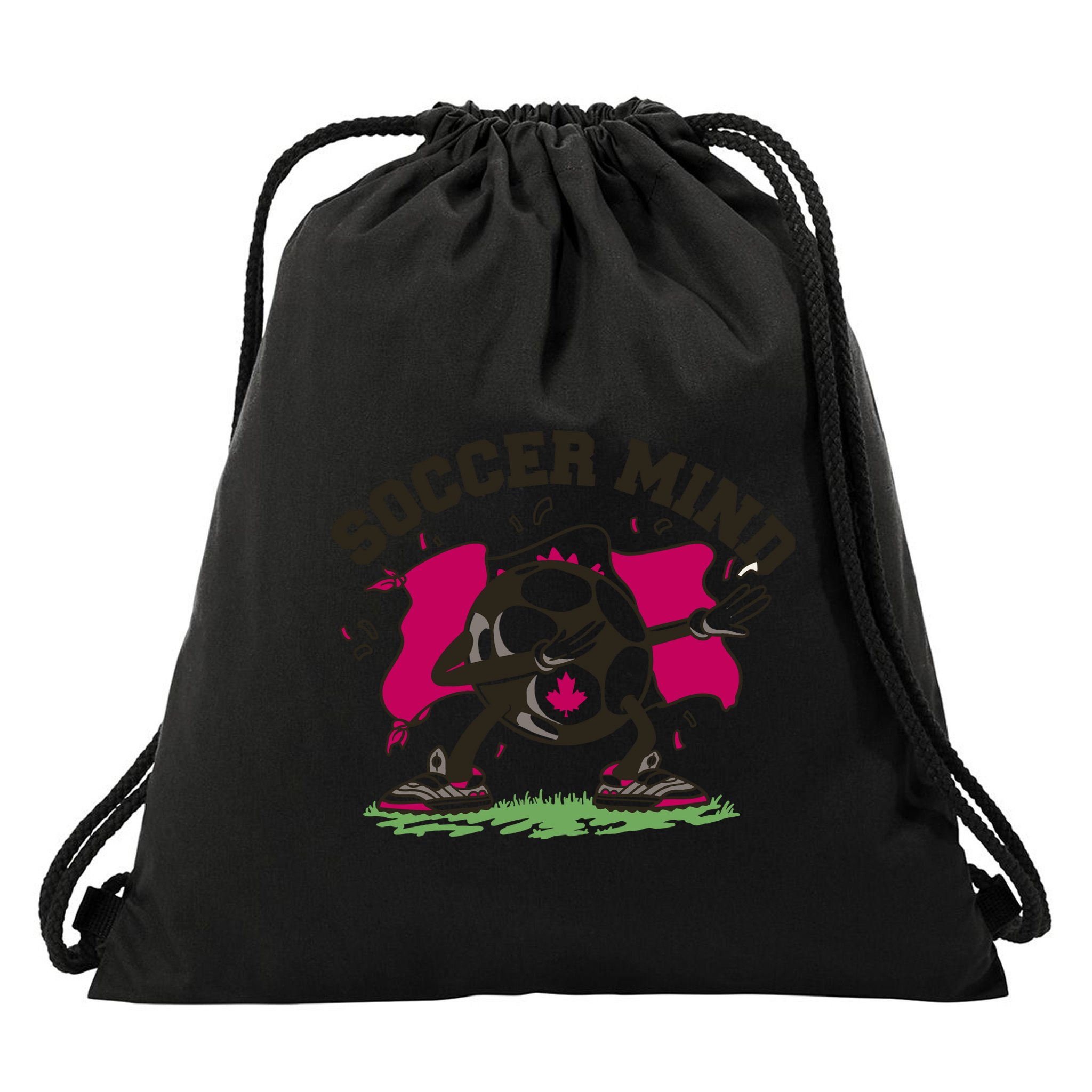 Soccer Mind Canadian Flag Sport Drawstring Bag