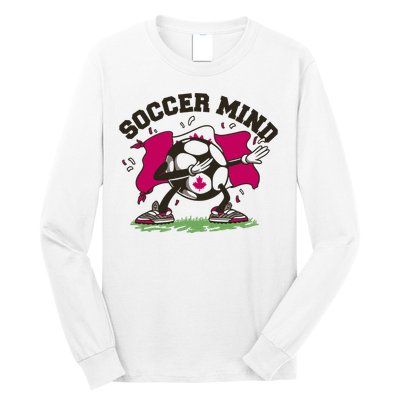 Soccer Mind Canadian Flag Sport Long Sleeve Shirt