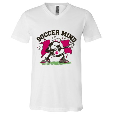 Soccer Mind Canadian Flag Sport V-Neck T-Shirt