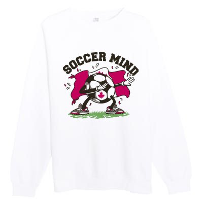 Soccer Mind Canadian Flag Sport Premium Crewneck Sweatshirt