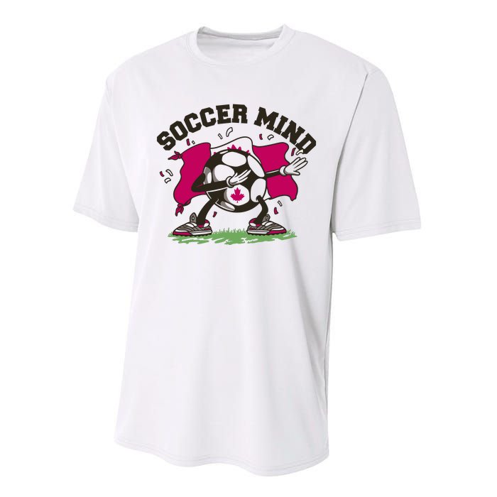 Soccer Mind Canadian Flag Sport Performance Sprint T-Shirt