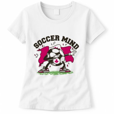 Soccer Mind Canadian Flag Sport Womens T-Shirt