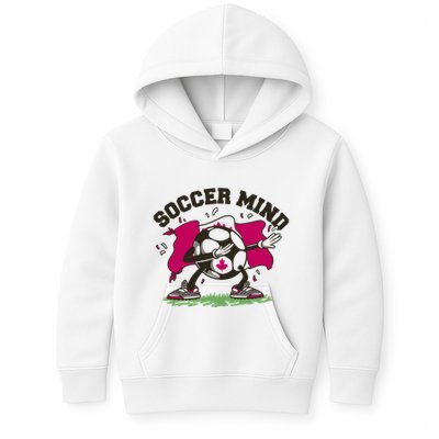 Soccer Mind Canadian Flag Sport Kids Hoodie