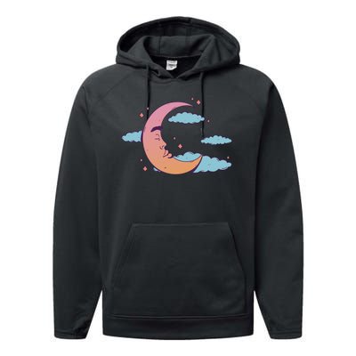 Sleeping Moon Cloud Performance Fleece Hoodie