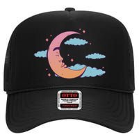 Sleeping Moon Cloud High Crown Mesh Back Trucker Hat