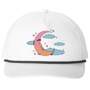 Sleeping Moon Cloud Snapback Five-Panel Rope Hat