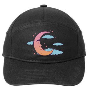 Sleeping Moon Cloud 7-Panel Snapback Hat