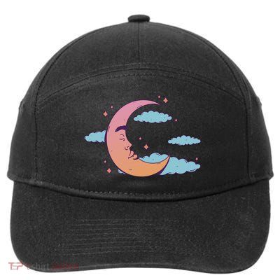 Sleeping Moon Cloud 7-Panel Snapback Hat