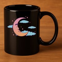 Sleeping Moon Cloud 11oz C Handle Ceramic Mug