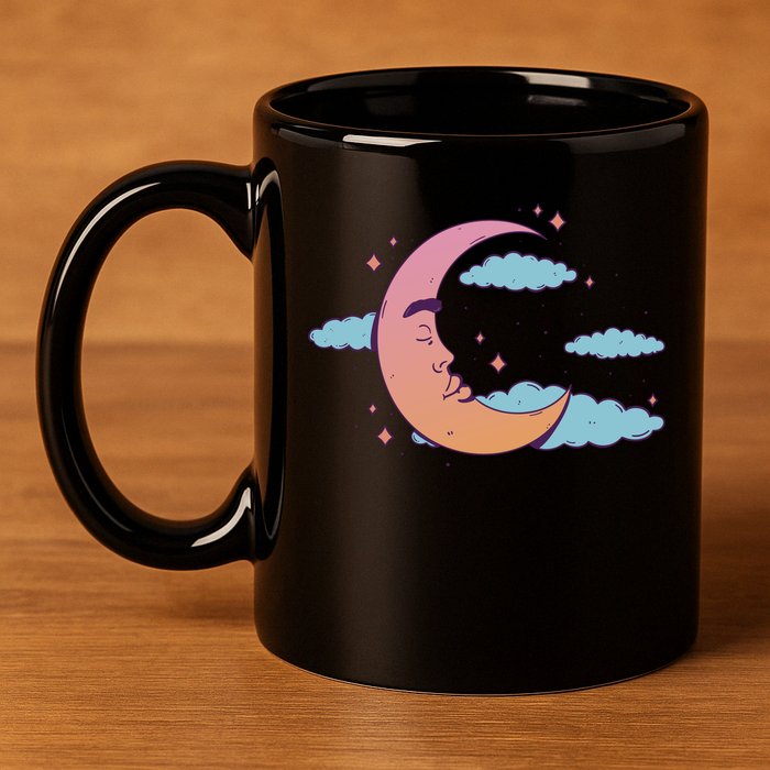 Sleeping Moon Cloud 11oz C Handle Ceramic Mug