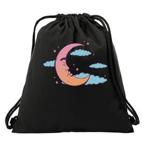 Sleeping Moon Cloud Drawstring Bag