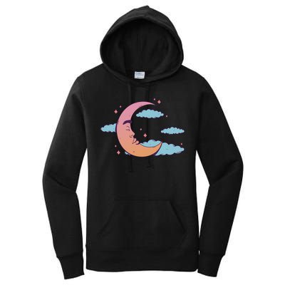 Sleeping Moon Cloud Women's Pullover Hoodie
