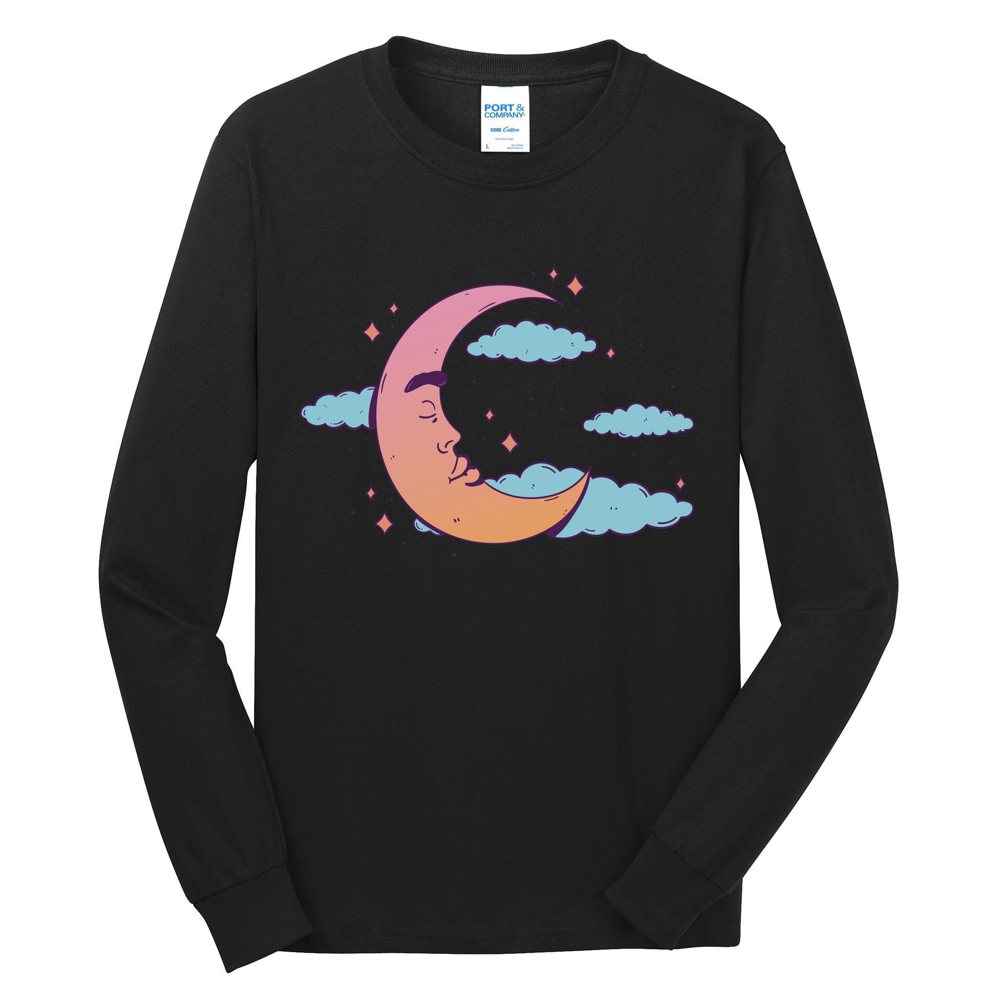 Sleeping Moon Cloud Tall Long Sleeve T-Shirt