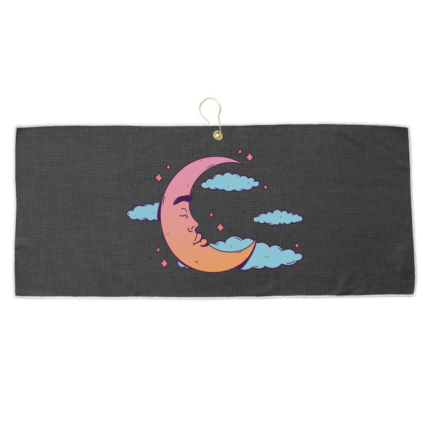 Sleeping Moon Cloud Large Microfiber Waffle Golf Towel